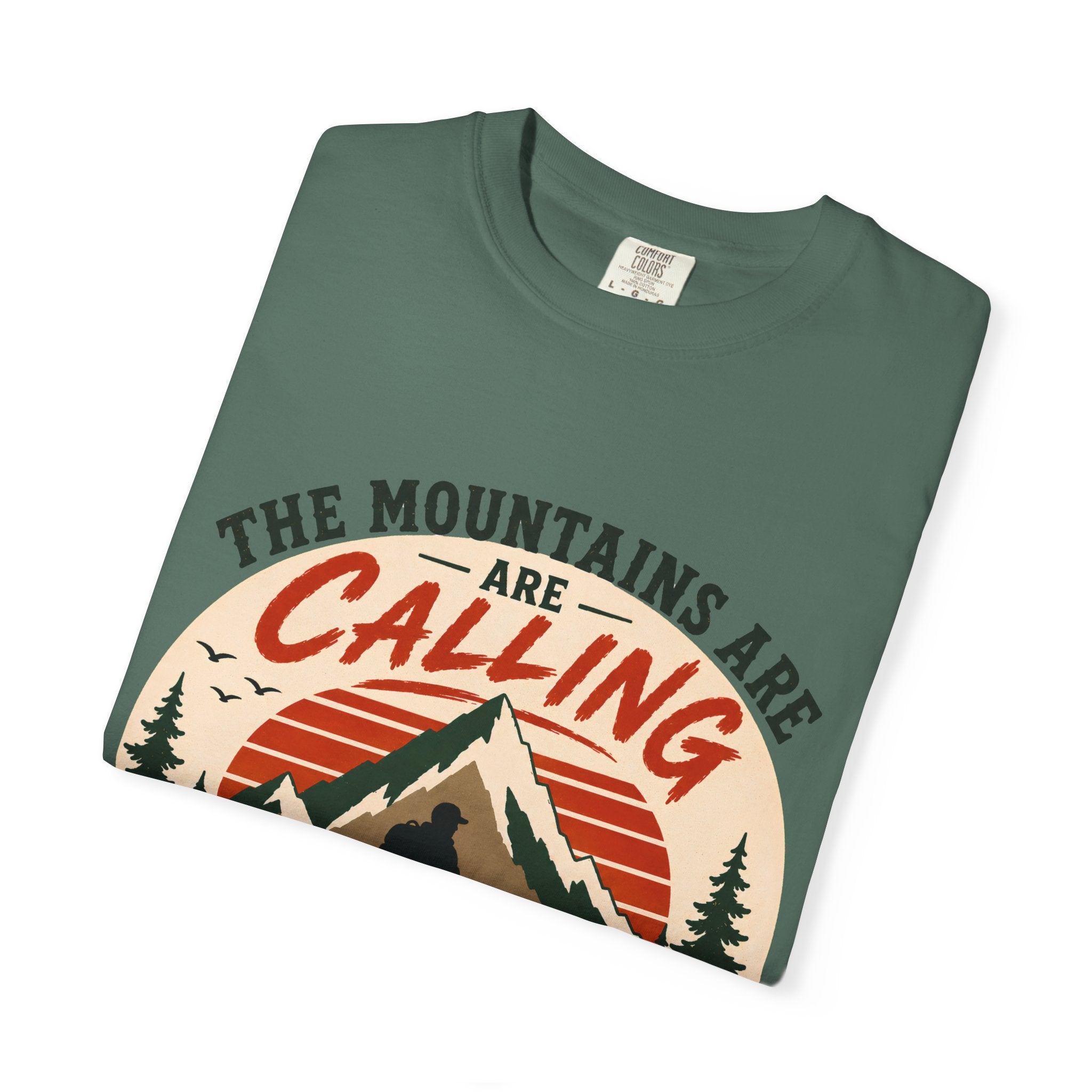 The Mountains Are Calling T-Shirt | Wild Trail Vintage Hiking Graphic Tee|Comfort Colors® 1717