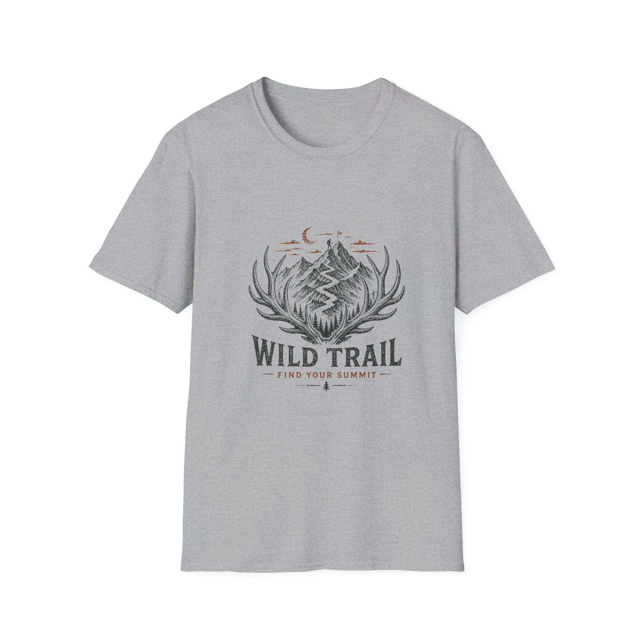Wild Trail T-Shirt – Mountain Adventure Graphic Tee|Gildan® Softstyle 65000