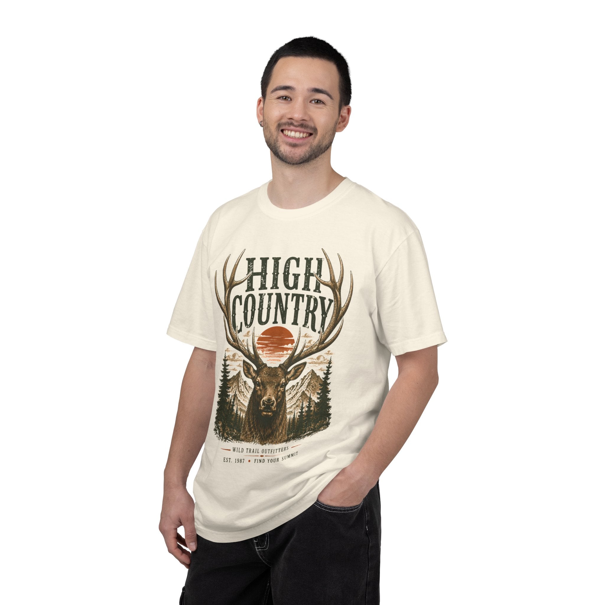 High Country Elk T-Shirt | Wild Trail Vintage Wildlife Outdoor Tee | Comfort Colors® 1717
