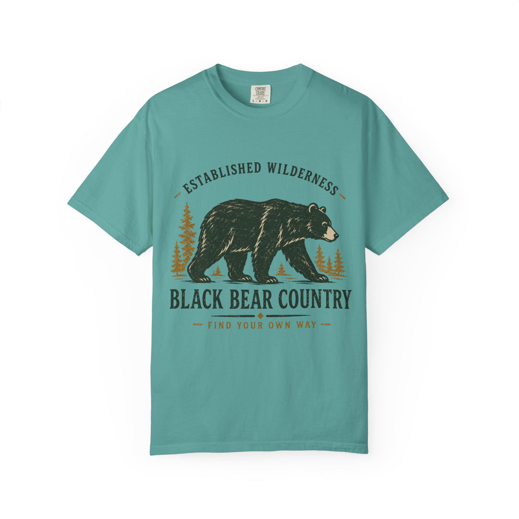 Black Bear Country T-Shirt — Vintage Wilderness Graphic Tee|Gildan® Softstyle 65000
