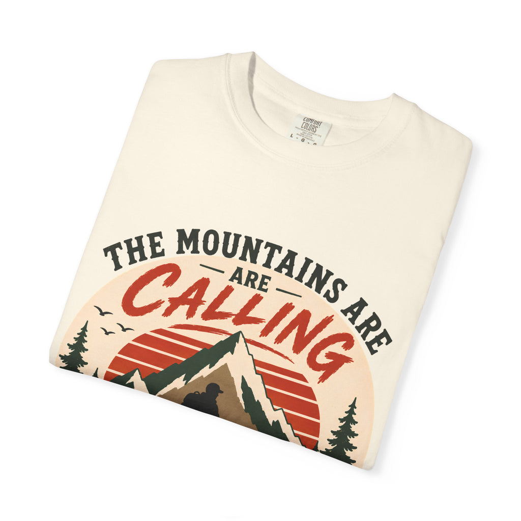 The Mountains Are Calling T-Shirt | Wild Trail Vintage Hiking Graphic Tee|Comfort Colors® 1717