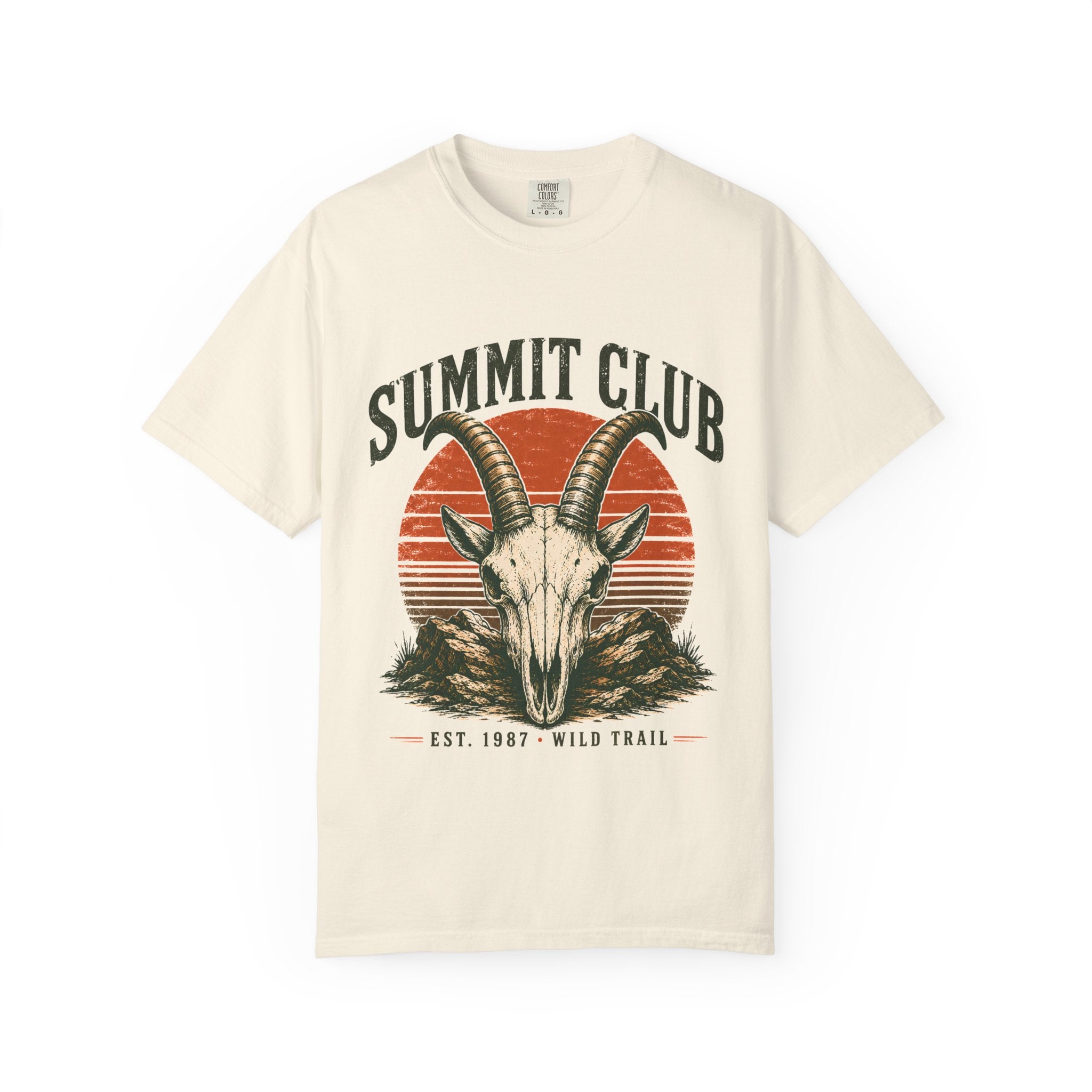 Summit Club Mountain Goat T-Shirt | Wild Trail Vintage Peak Bagger Tee|Comfort Colors® 1717