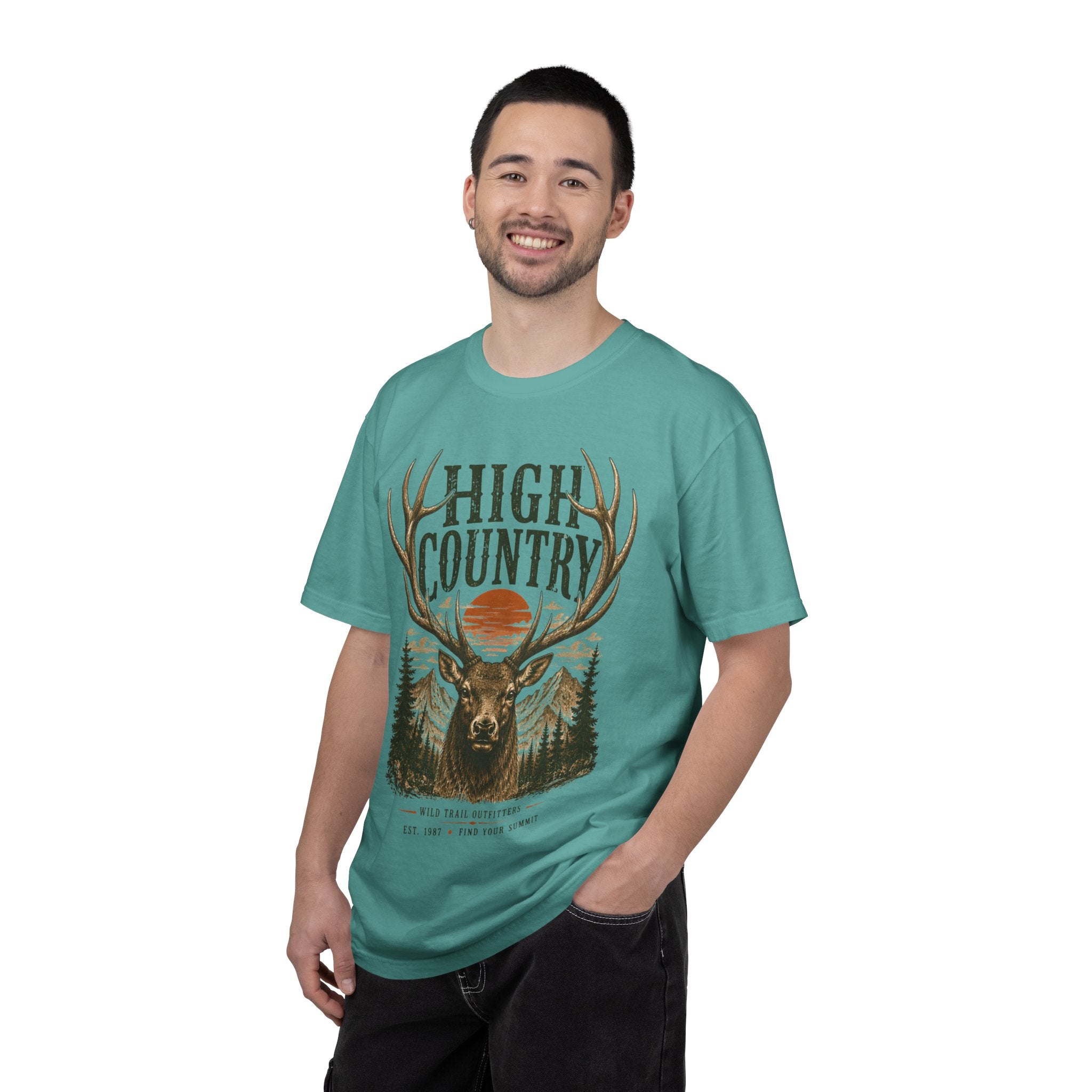 High Country Elk T-Shirt | Wild Trail Vintage Wildlife Outdoor Tee | Comfort Colors® 1717