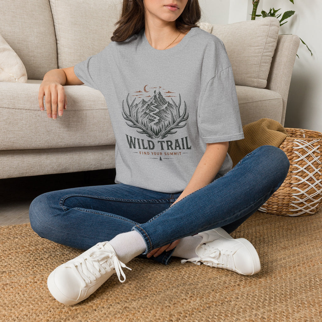 Wild Trail T-Shirt – Mountain Adventure Graphic Tee|Gildan® Softstyle 65000