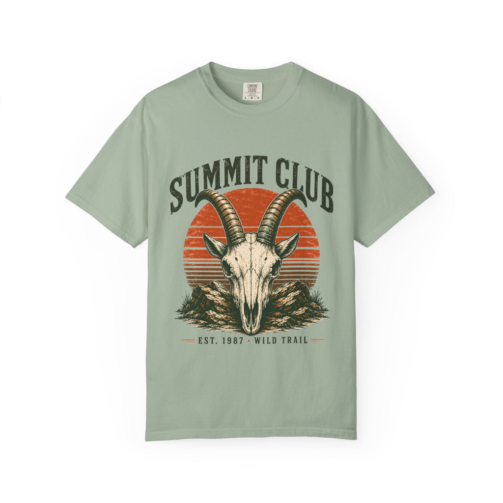 Summit Club Mountain Goat T-Shirt | Wild Trail Vintage Peak Bagger Tee|Comfort Colors® 1717