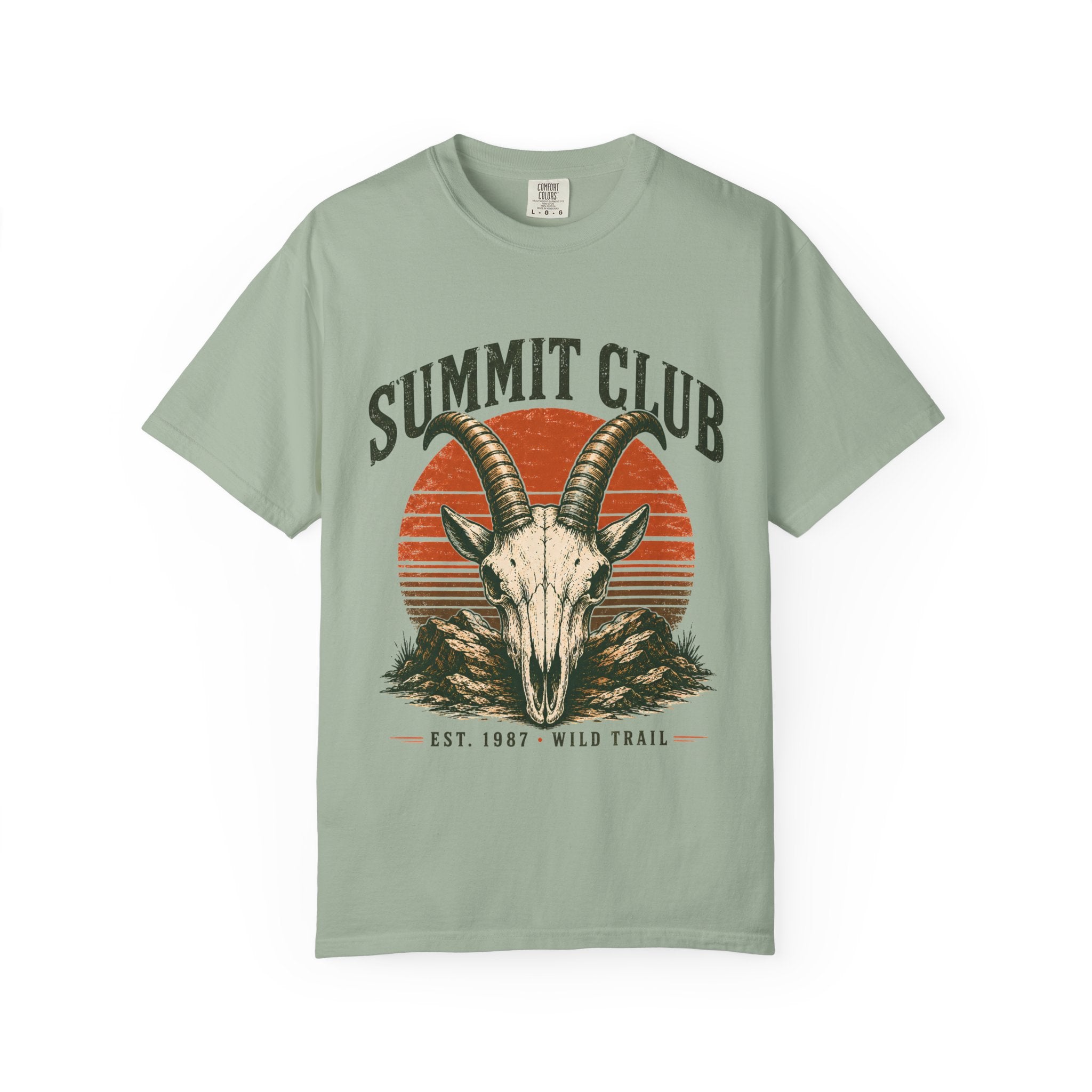 Summit Club Mountain Goat T-Shirt | Wild Trail Vintage Peak Bagger Tee|Comfort Colors® 1717