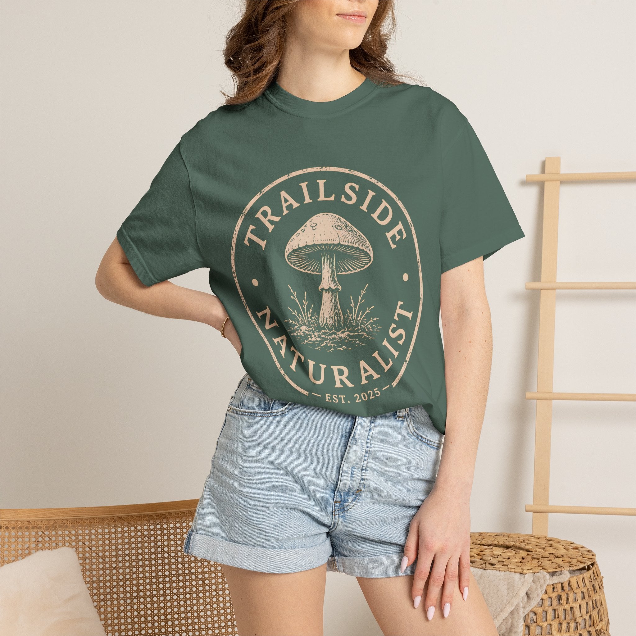 Naturalist Mushroom T-Shirt | Wild Trail Vintage Field Guide Forager Tee|Comfort Colors® 1717