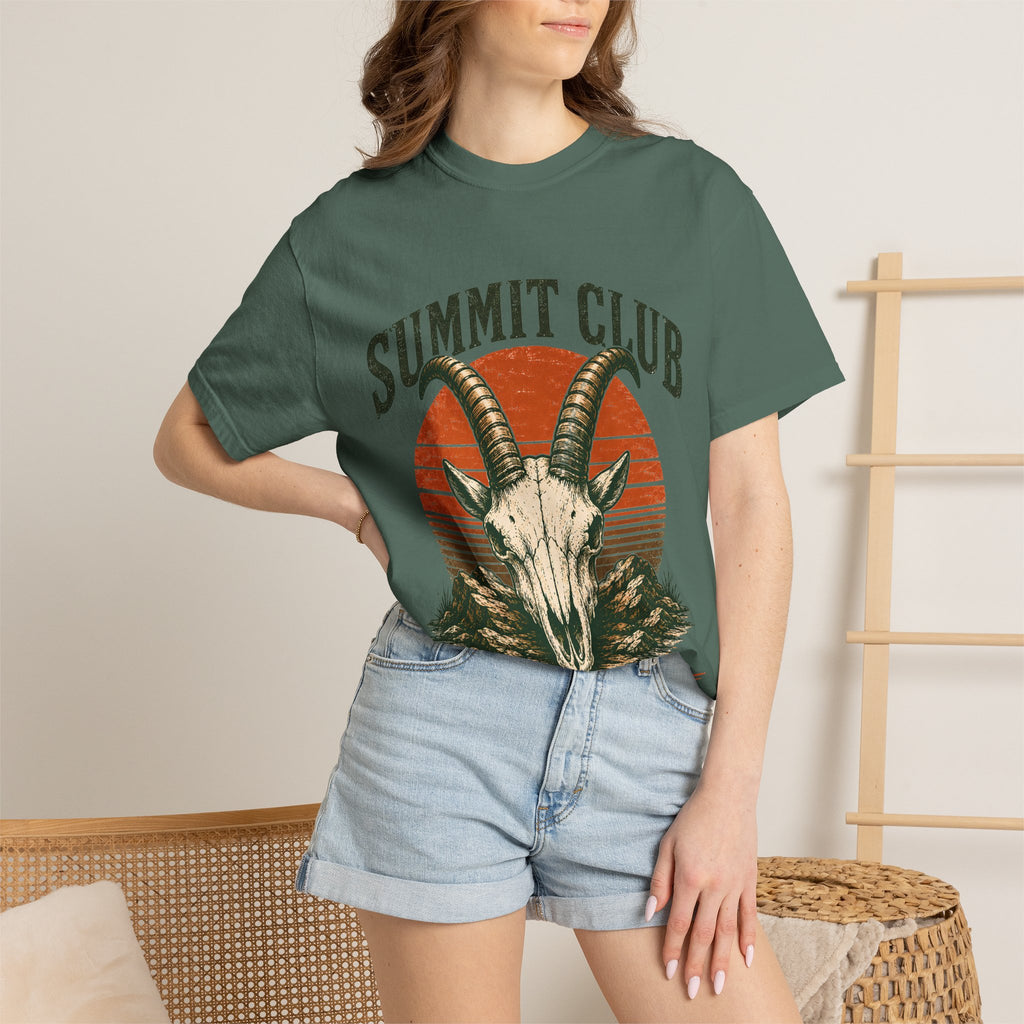 Summit Club Mountain Goat T-Shirt | Wild Trail Vintage Peak Bagger Tee|Comfort Colors® 1717