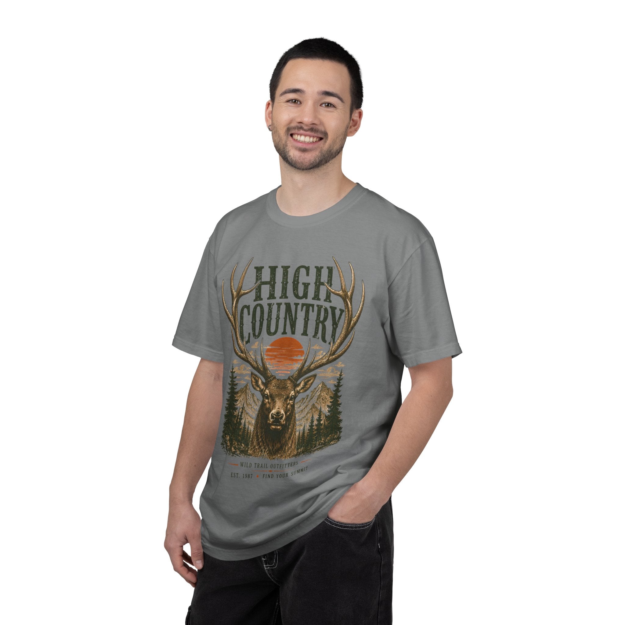 High Country Elk T-Shirt | Wild Trail Vintage Wildlife Outdoor Tee | Comfort Colors® 1717
