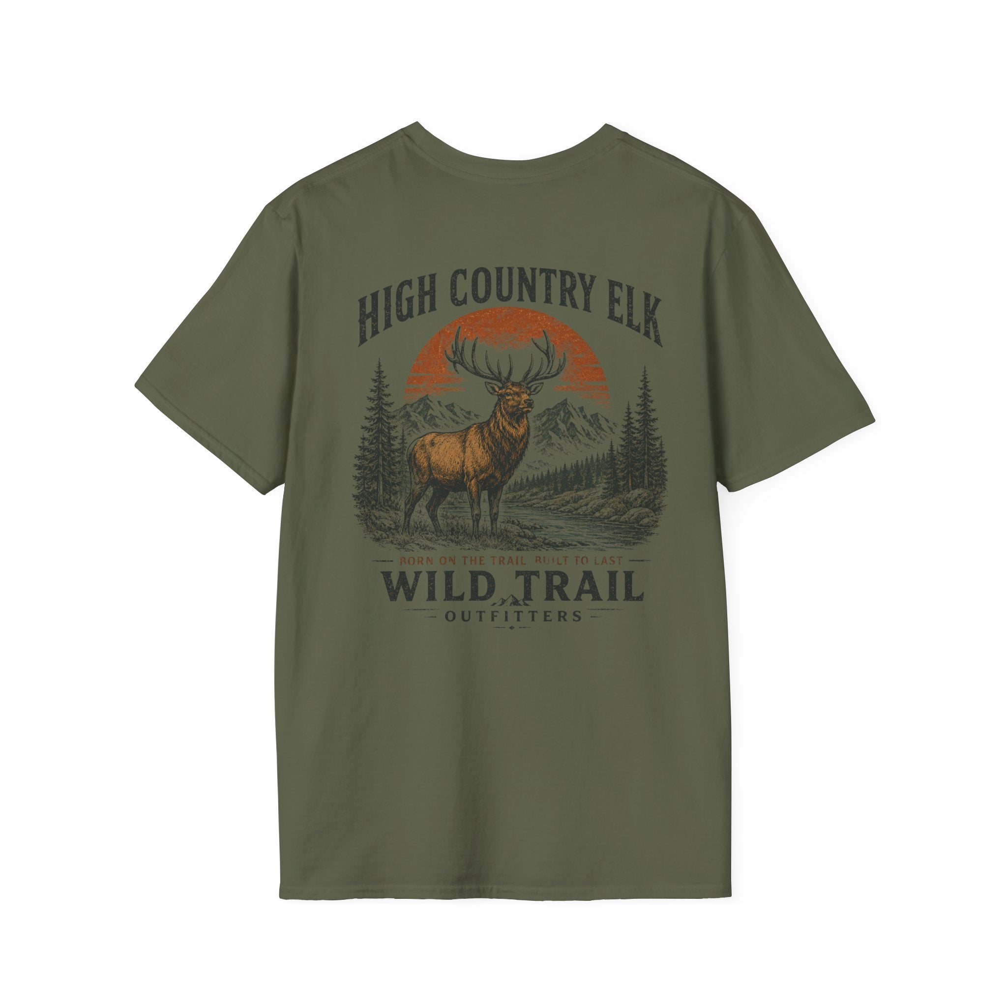 Wild Trail T-Shirt – Mountain Adventure Graphic Tee|Gildan® Softstyle 65000