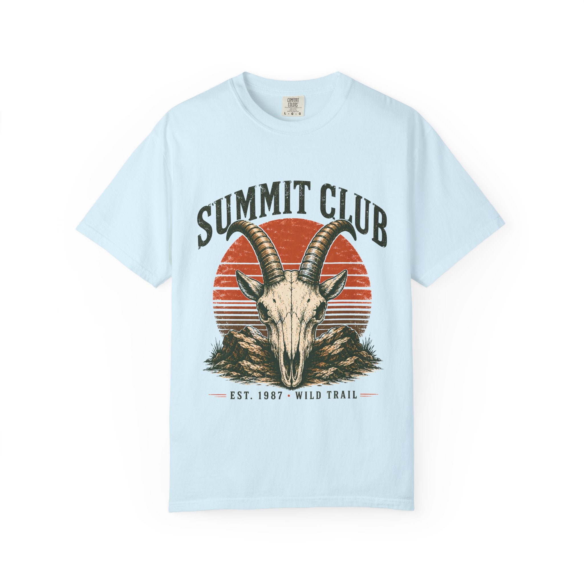 Summit Club Mountain Goat T-Shirt | Wild Trail Vintage Peak Bagger Tee|Comfort Colors® 1717