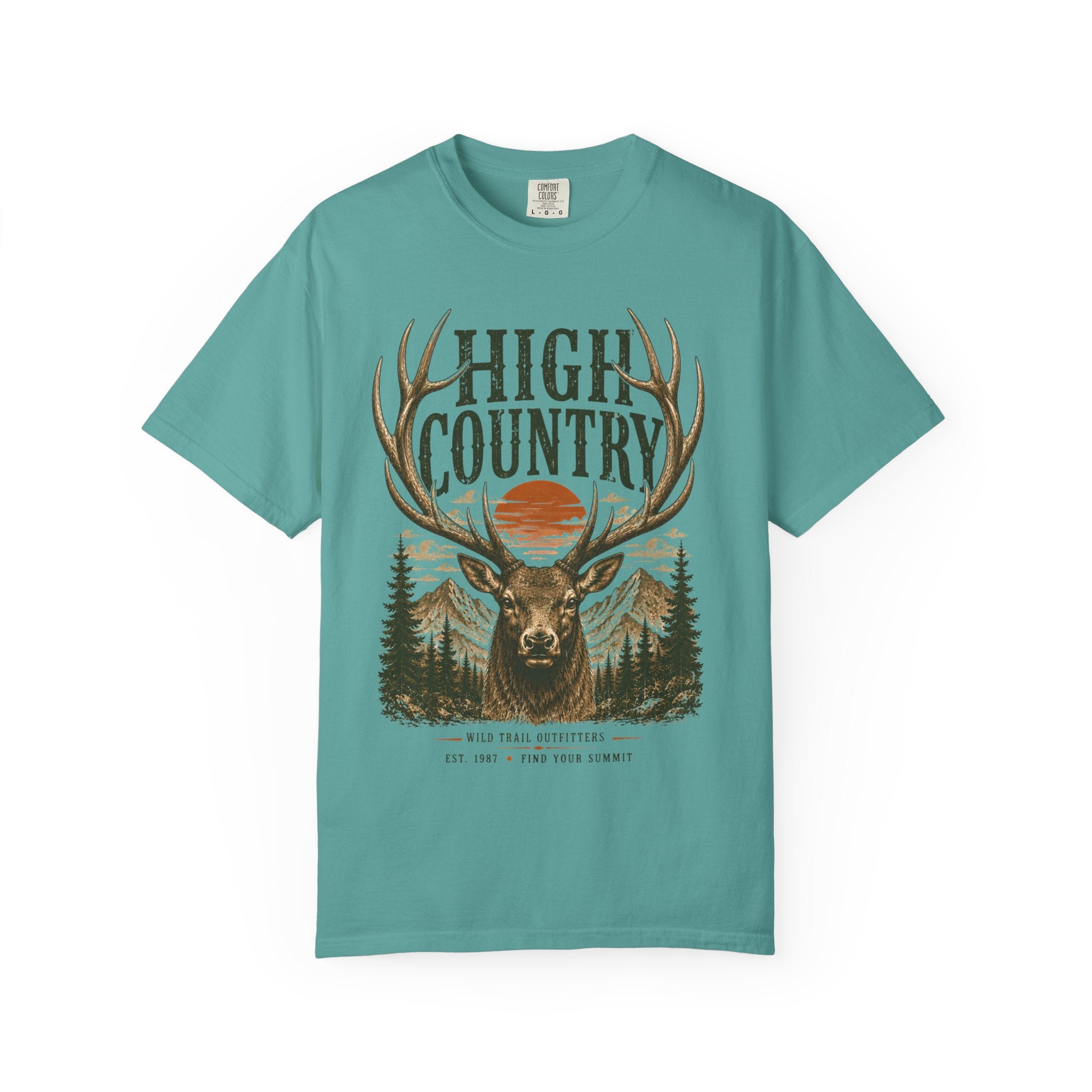 High Country Elk T-Shirt | Wild Trail Vintage Wildlife Outdoor Tee | Comfort Colors® 1717