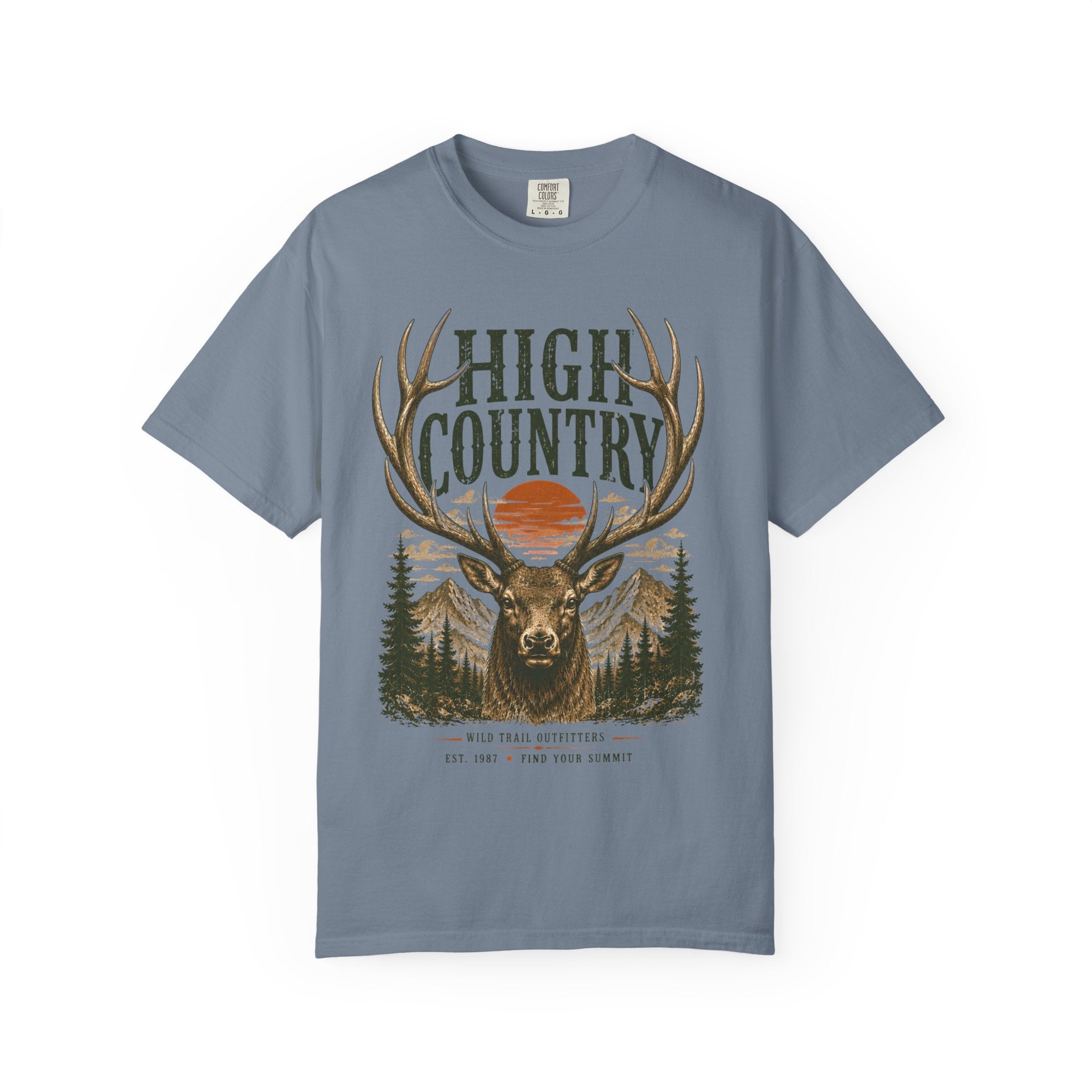 High Country Elk T-Shirt | Wild Trail Vintage Wildlife Outdoor Tee | Comfort Colors® 1717