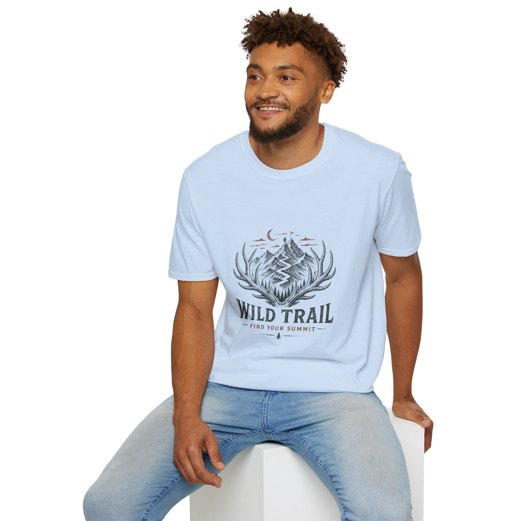 Wild Trail T-Shirt – Mountain Adventure Graphic Tee|Gildan® Softstyle 65000