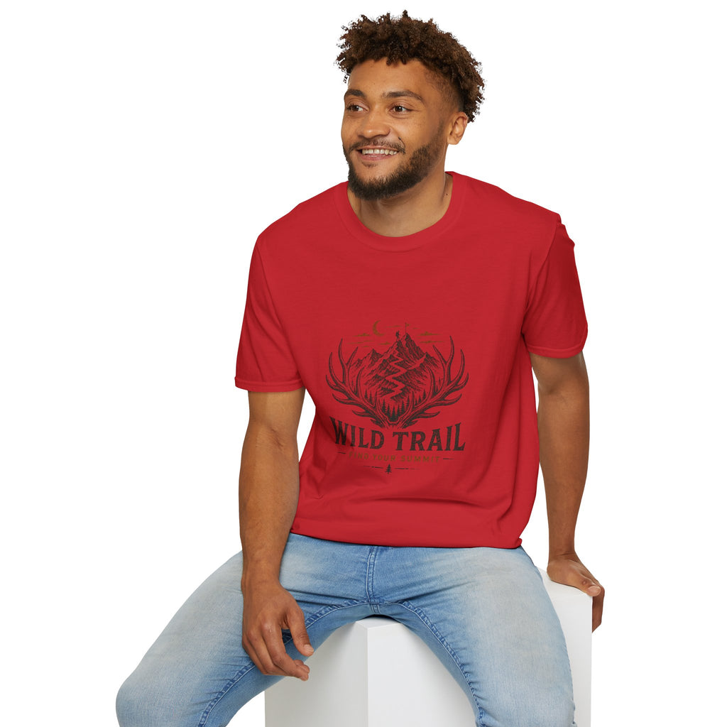 Wild Trail T-Shirt – Mountain Adventure Graphic Tee|Gildan® Softstyle 65000