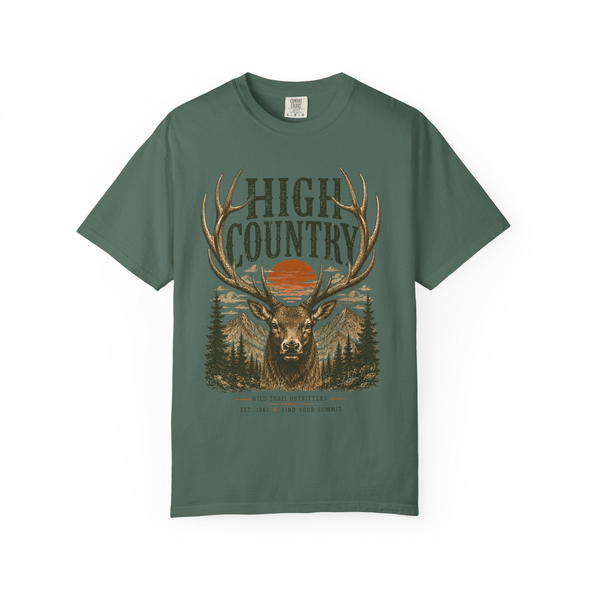 High Country Elk T-Shirt | Wild Trail Vintage Wildlife Outdoor Tee | Comfort Colors® 1717