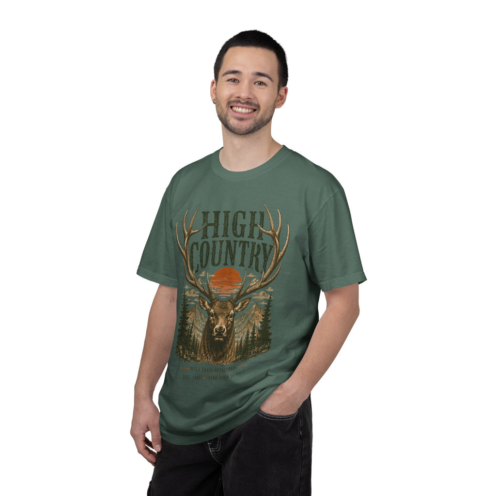 High Country Elk T-Shirt | Wild Trail Vintage Wildlife Outdoor Tee | Comfort Colors® 1717