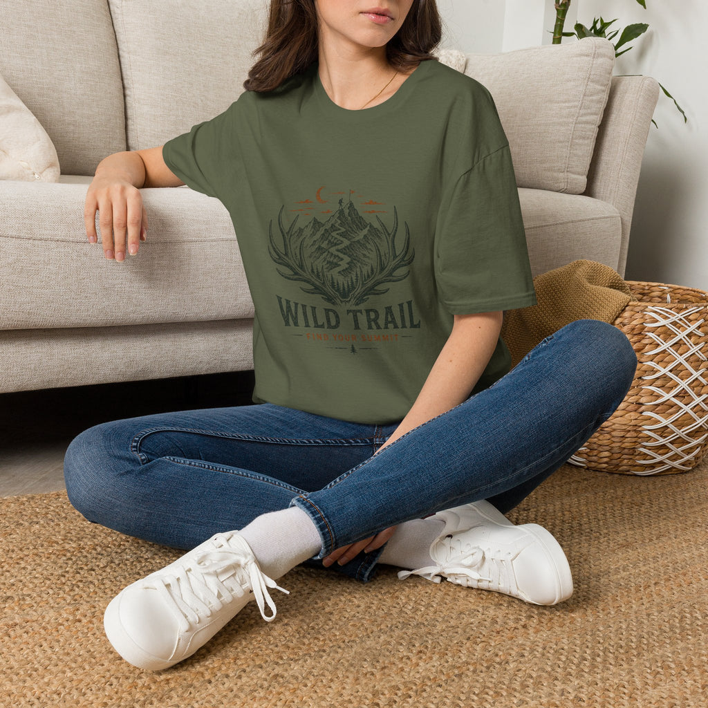 Wild Trail T-Shirt – Mountain Adventure Graphic Tee|Gildan® Softstyle 65000