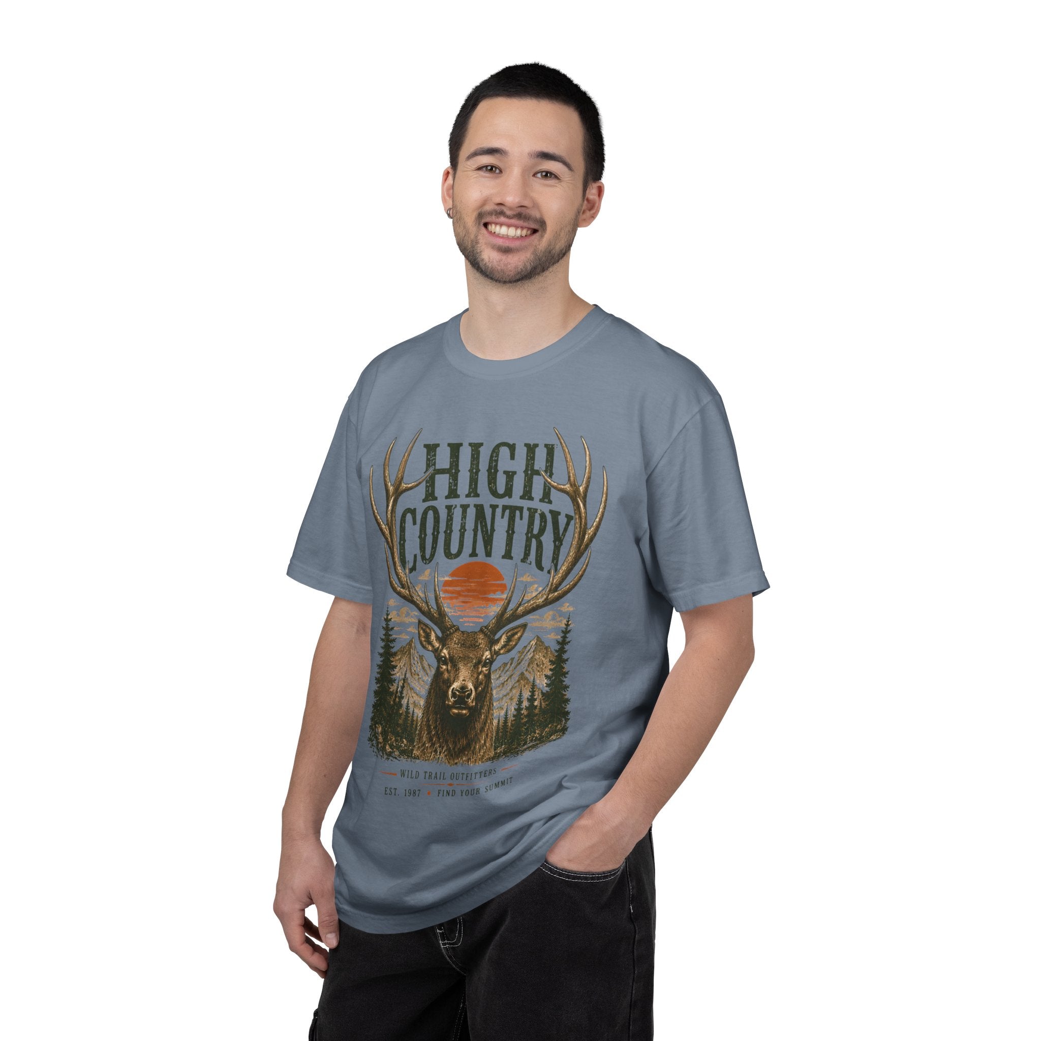 High Country Elk T-Shirt | Wild Trail Vintage Wildlife Outdoor Tee | Comfort Colors® 1717