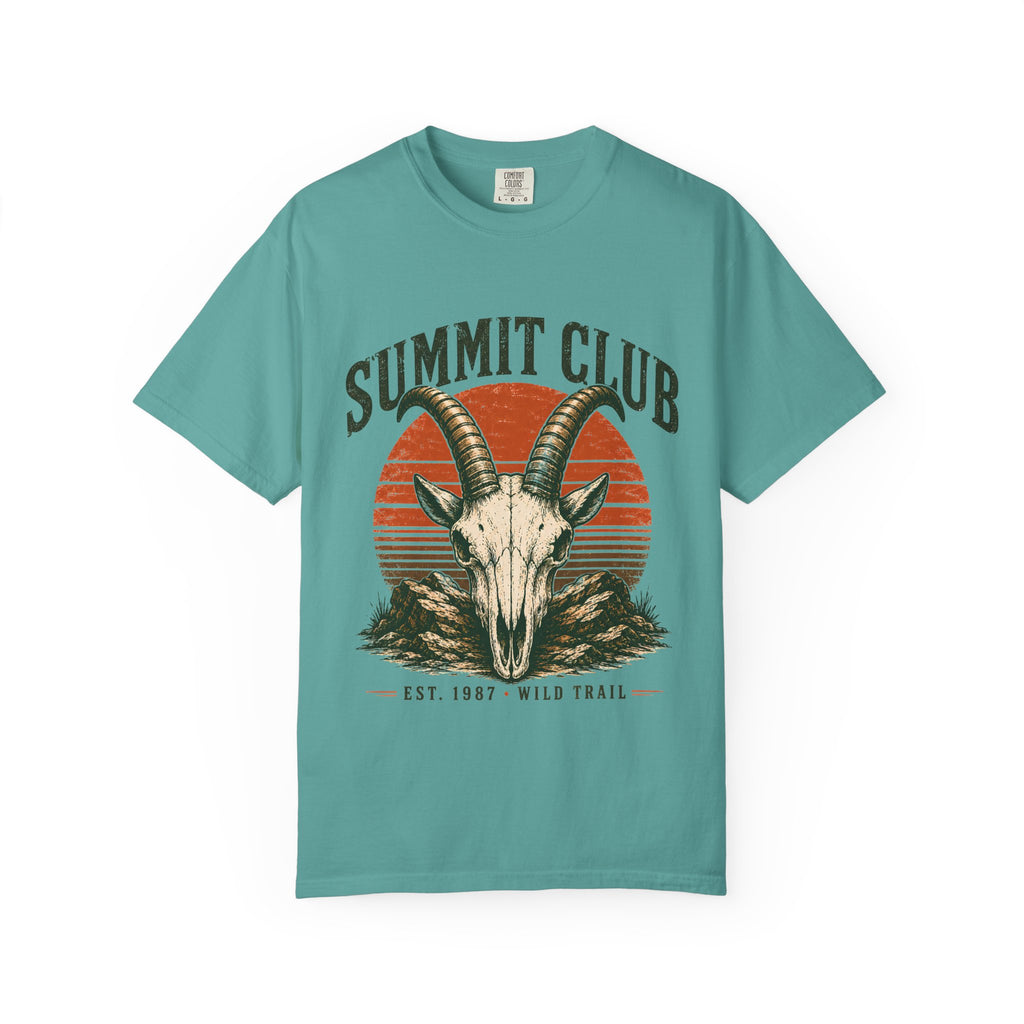 Summit Club Mountain Goat T-Shirt | Wild Trail Vintage Peak Bagger Tee|Comfort Colors® 1717