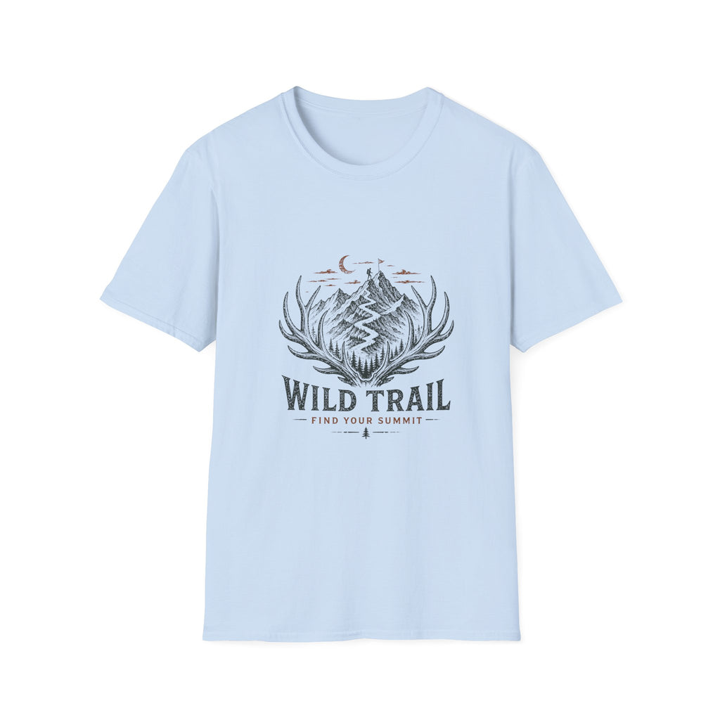 Wild Trail T-Shirt – Mountain Adventure Graphic Tee|Gildan® Softstyle 65000