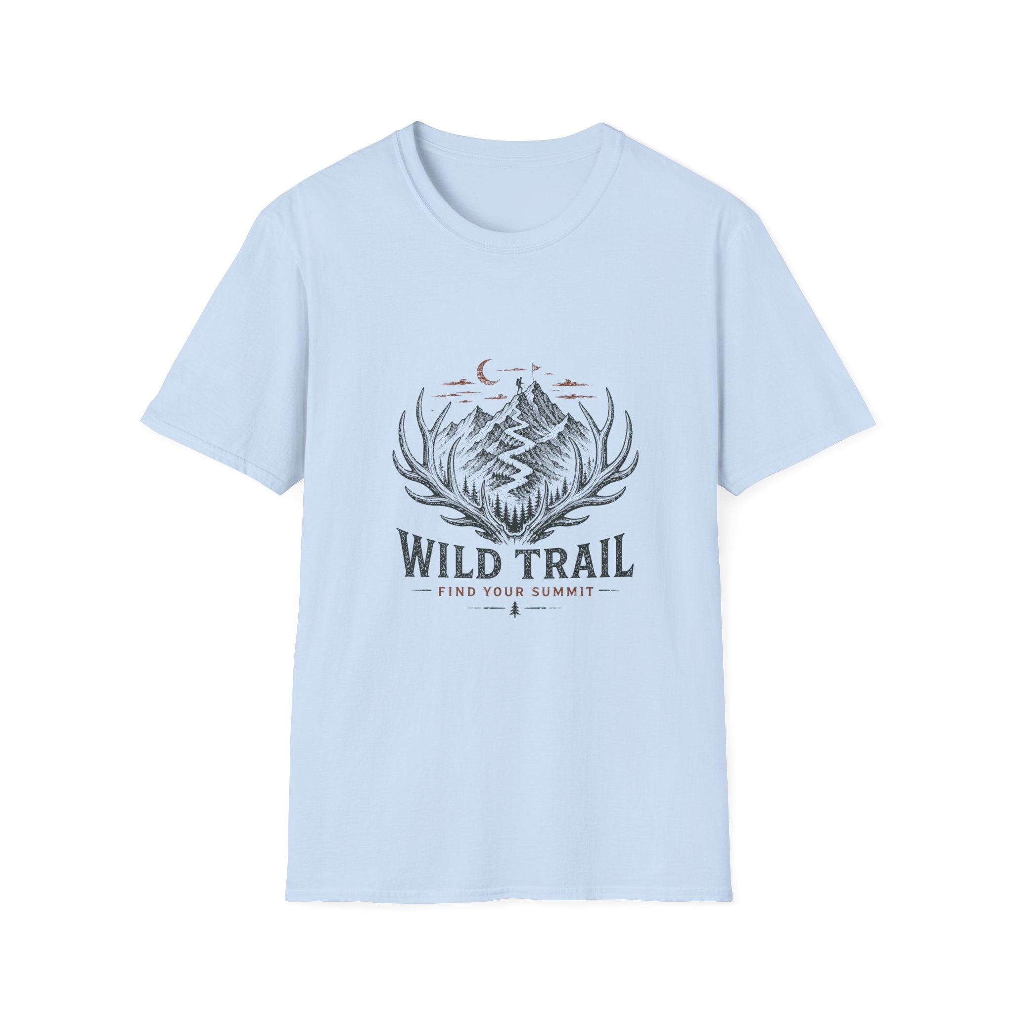 Wild Trail T-Shirt – Mountain Adventure Graphic Tee|Gildan® Softstyle 65000