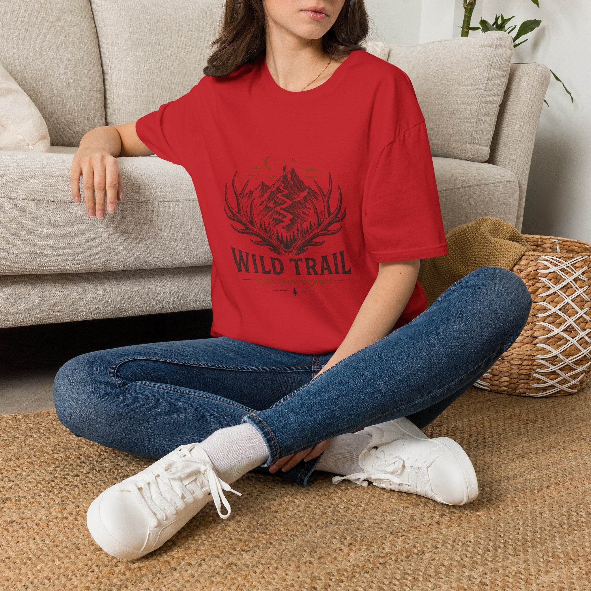 Wild Trail T-Shirt – Mountain Adventure Graphic Tee|Gildan® Softstyle 65000