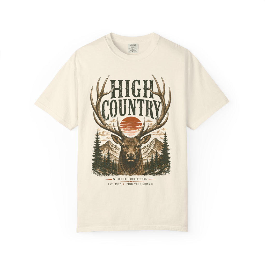 High Country Elk T-Shirt | Wild Trail Vintage Wildlife Outdoor Tee | Comfort Colors® 1717