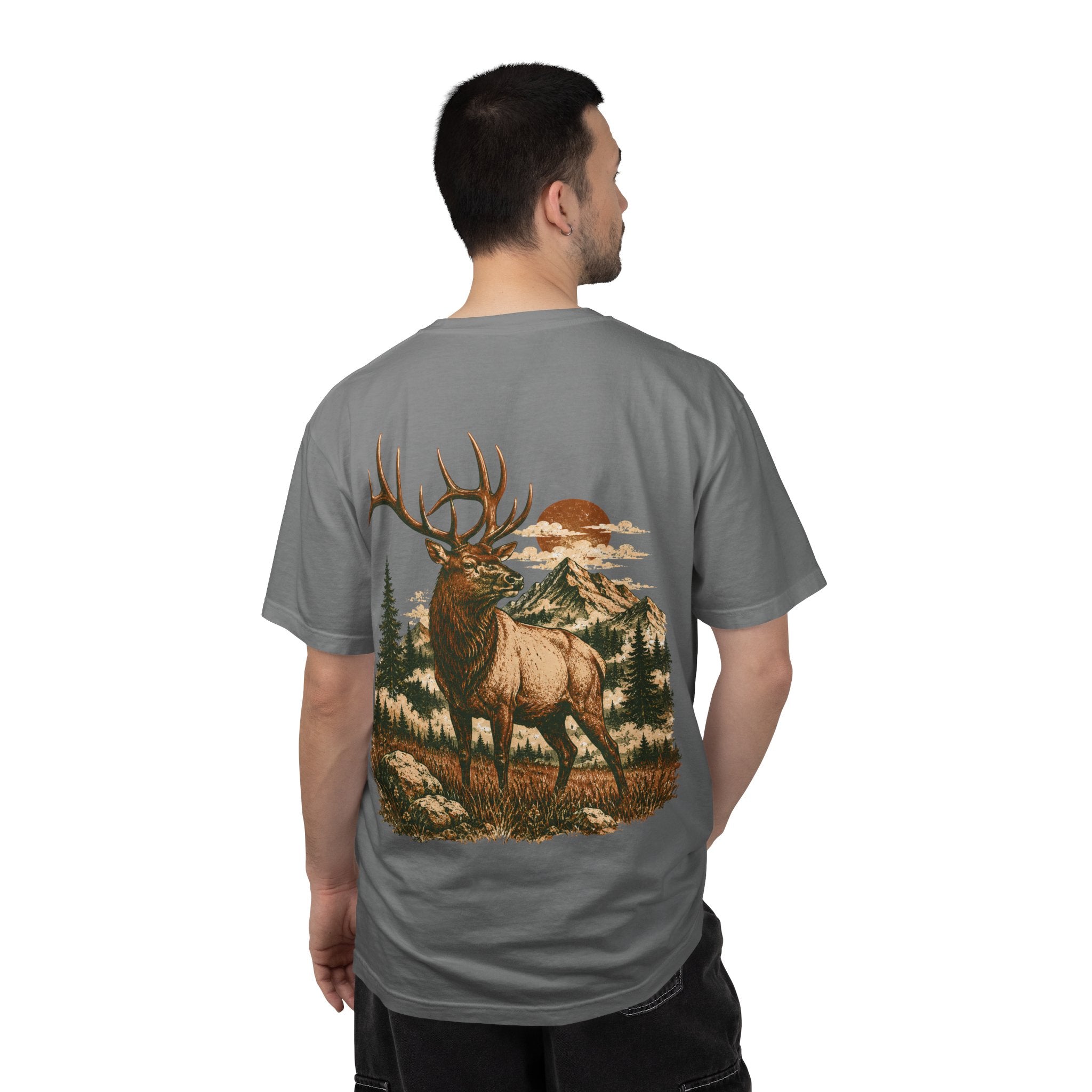 High Country Elk T-Shirt | Wild Trail Vintage Wildlife Outdoor Tee | Comfort Colors® 1717