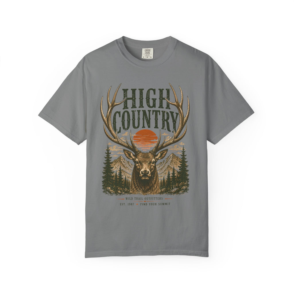 High Country Elk T-Shirt | Wild Trail Vintage Wildlife Outdoor Tee | Comfort Colors® 1717