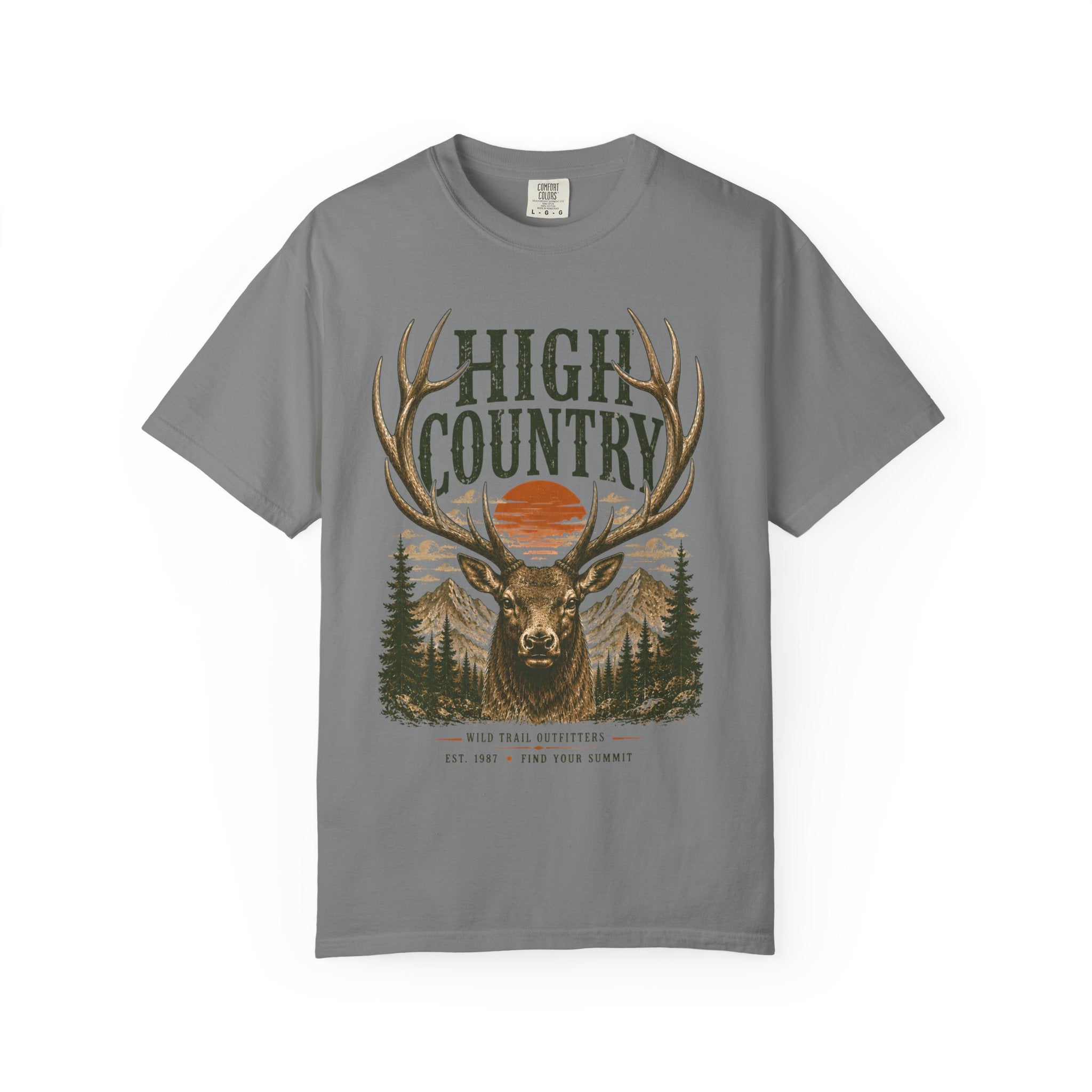 High Country Elk T-Shirt | Wild Trail Vintage Wildlife Outdoor Tee | Comfort Colors® 1717