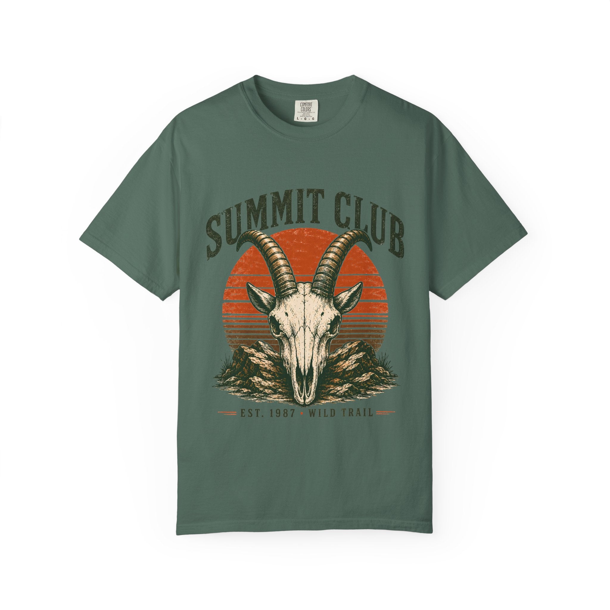 Summit Club Mountain Goat T-Shirt | Wild Trail Vintage Peak Bagger Tee|Comfort Colors® 1717