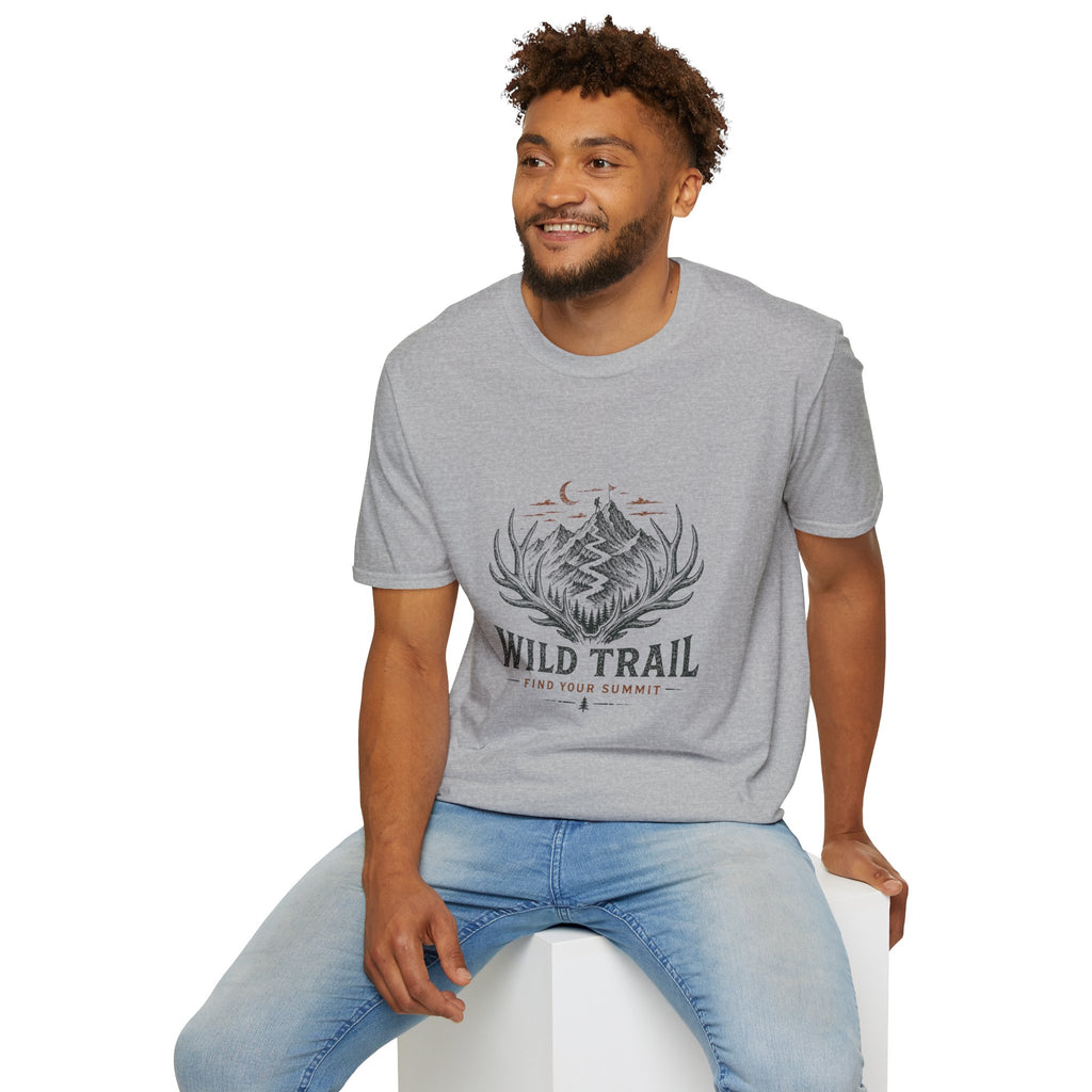 Wild Trail T-Shirt – Mountain Adventure Graphic Tee|Gildan® Softstyle 65000