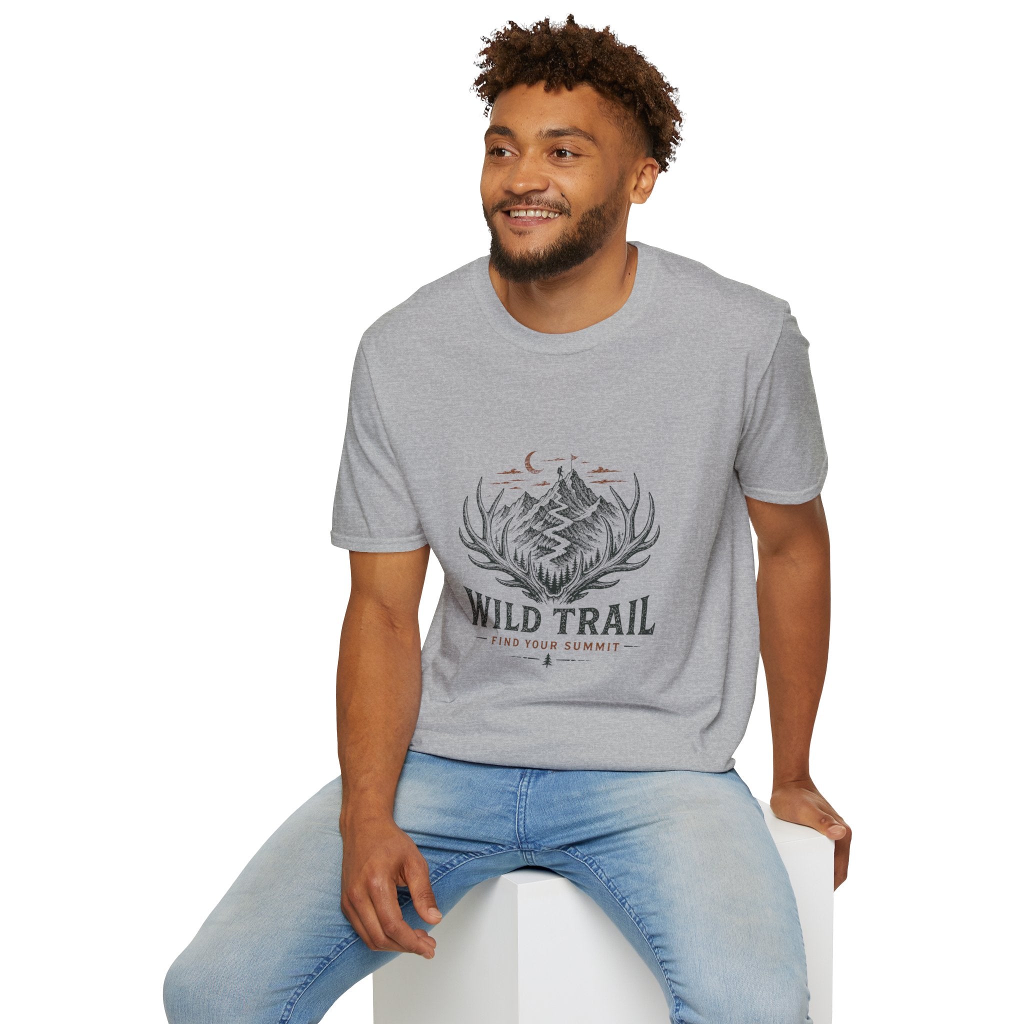 Wild Trail T-Shirt – Mountain Adventure Graphic Tee|Gildan® Softstyle 65000