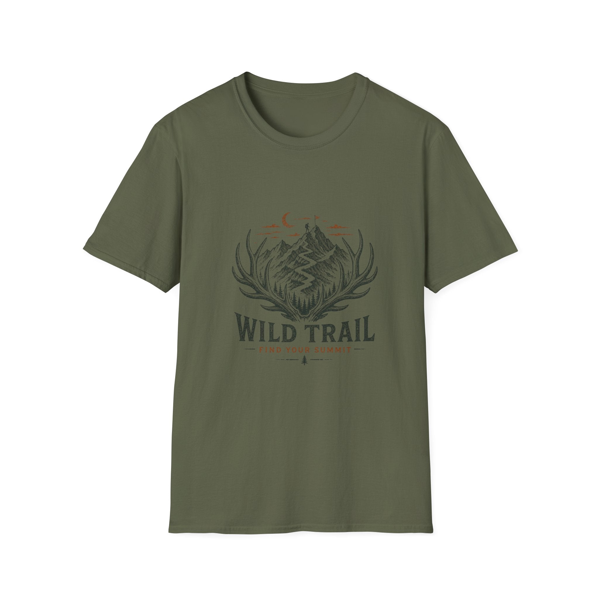 Wild Trail T-Shirt – Mountain Adventure Graphic Tee|Gildan® Softstyle 65000